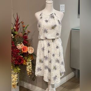 NWT Collective Concepts White Purple Navy Floral Dress Size XS